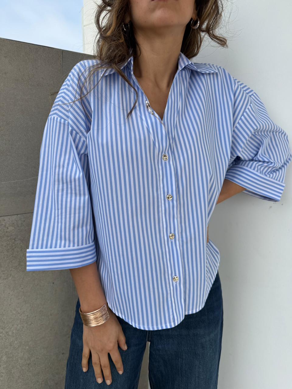 Blusa Donatella Rayas Popelina