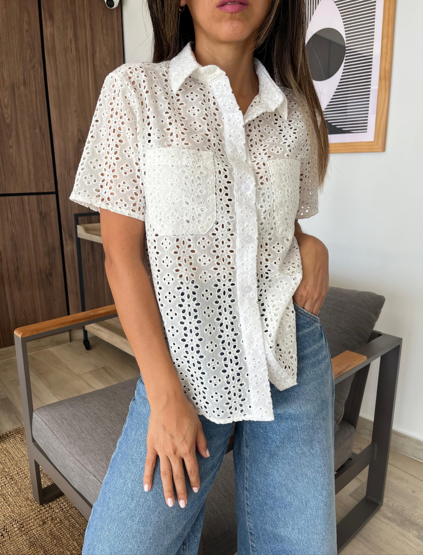 Blusa Brodery Perforada