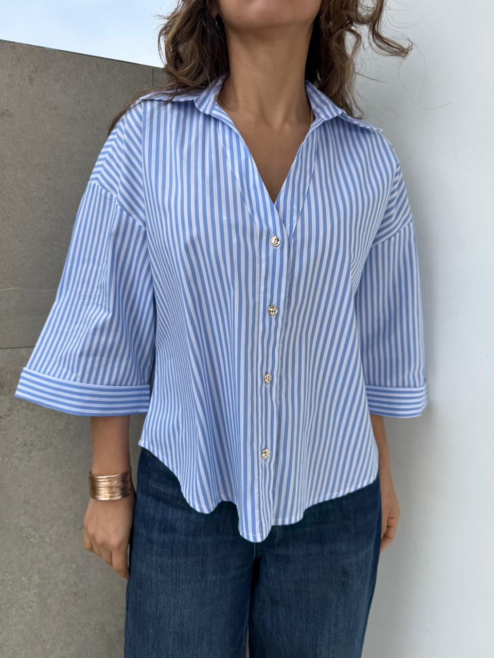 Blusa Donatella Rayas Popelina