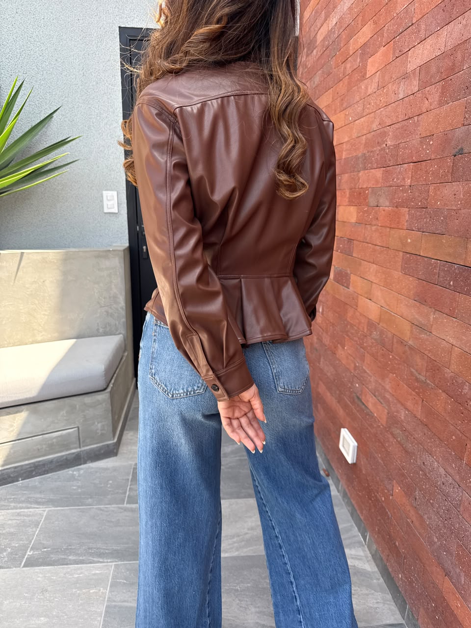 Casaca Peplum Corali