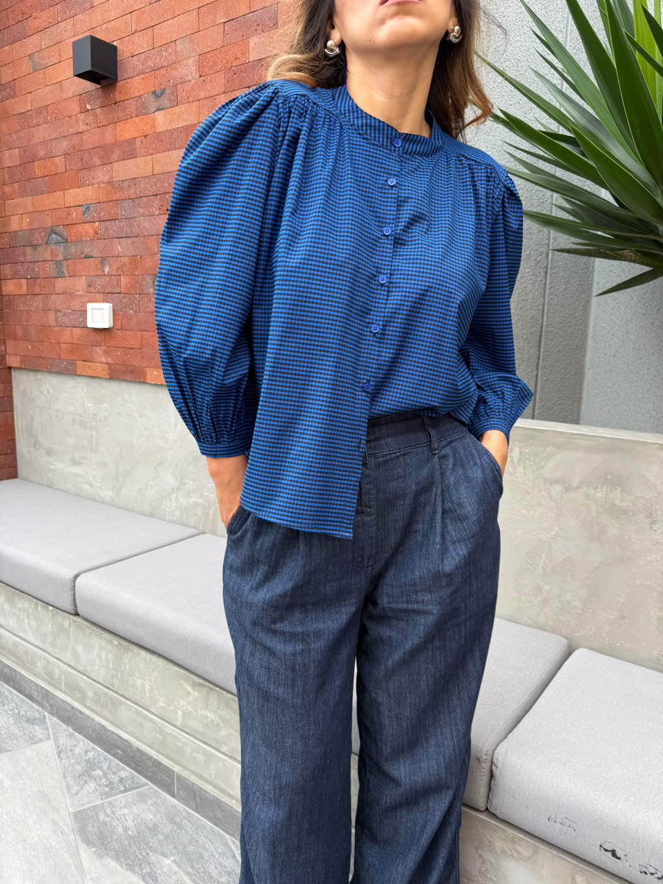 Blusa Cuadros Merina